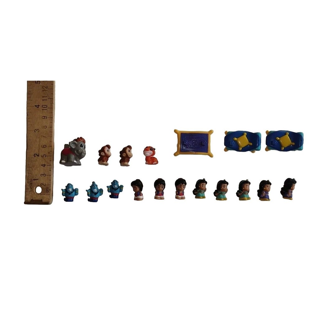 Disney Princess Squinkies Aladdin Jasmine Genie Abu Rajah Flying Carpet Lot 18x